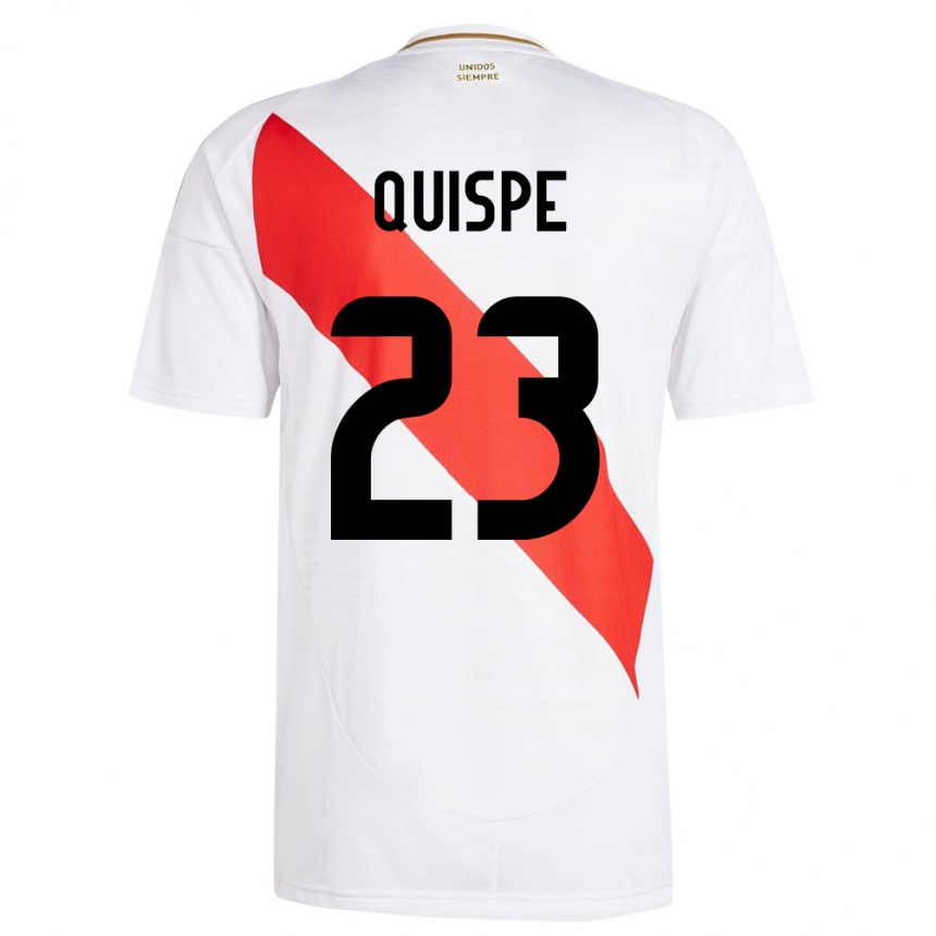 Kids Football Peru Piero Quispe #23 White Home Jersey 24-26 T-Shirt Za