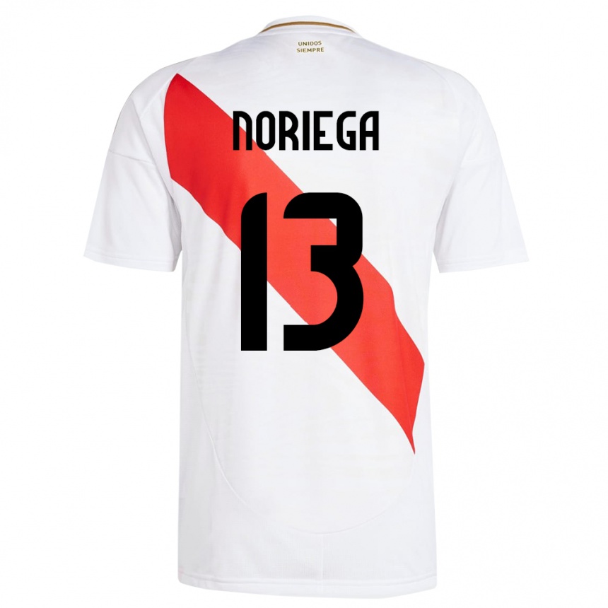 Kids Football Peru Erick Noriega #13 White Home Jersey 24-26 T-Shirt Za