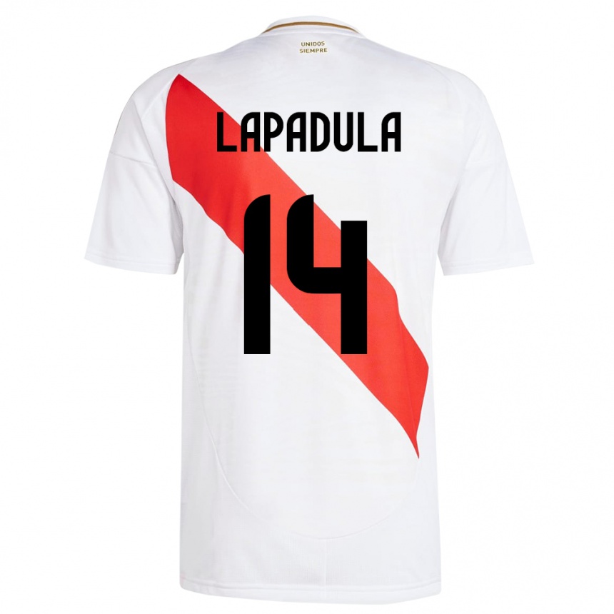 Kids Football Peru Gianluca Lapadula #14 White Home Jersey 24-26 T-Shirt Za