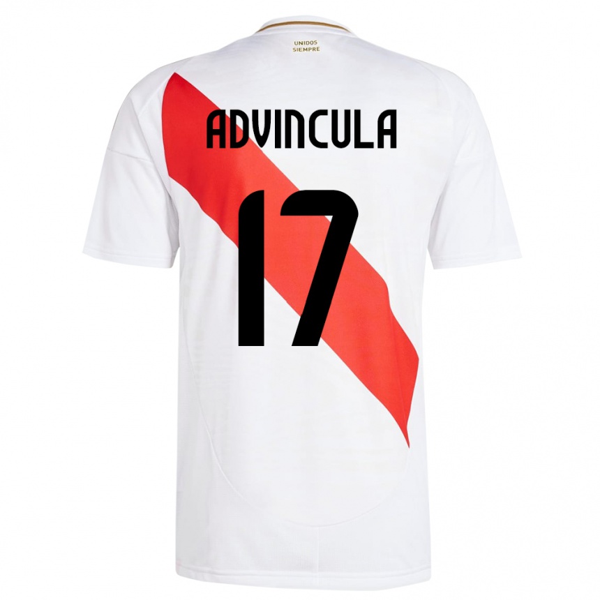 Kids Football Peru Luis Advíncula #17 White Home Jersey 24-26 T-Shirt Za