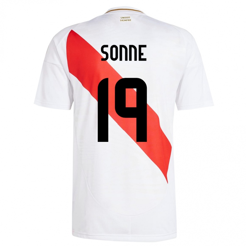 Kids Football Peru Oliver Sonne #19 White Home Jersey 24-26 T-Shirt Za