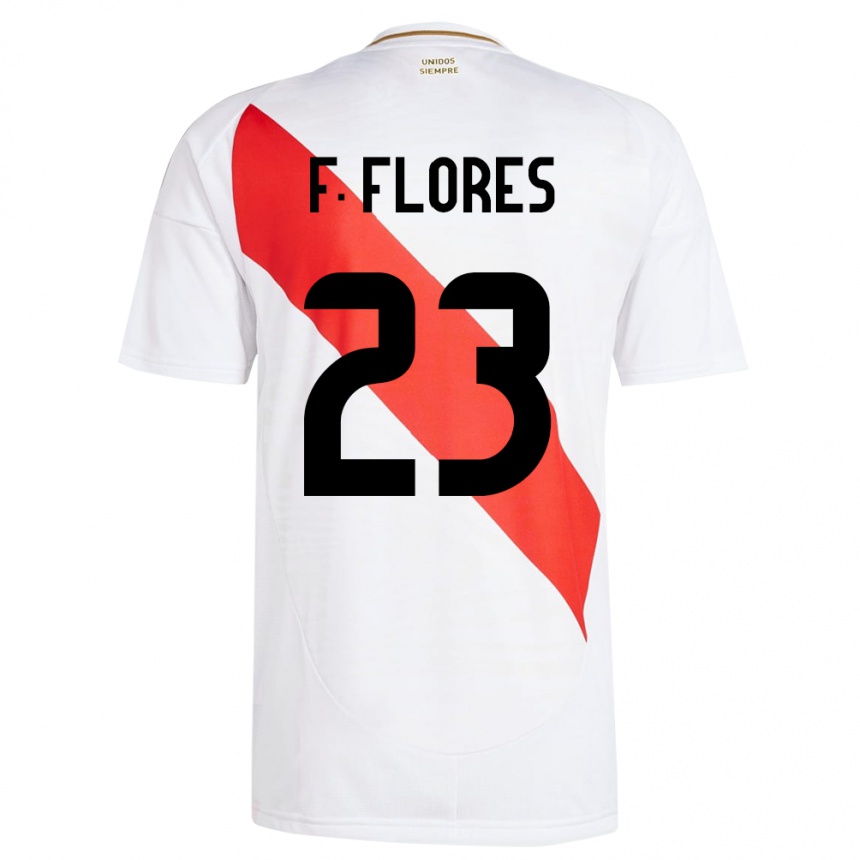 Kids Football Peru Franchesco Flores #23 White Home Jersey 24-26 T-Shirt Za