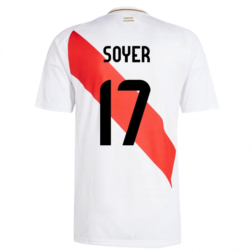 Kids Football Peru Bassco Soyer #17 White Home Jersey 24-26 T-Shirt Za