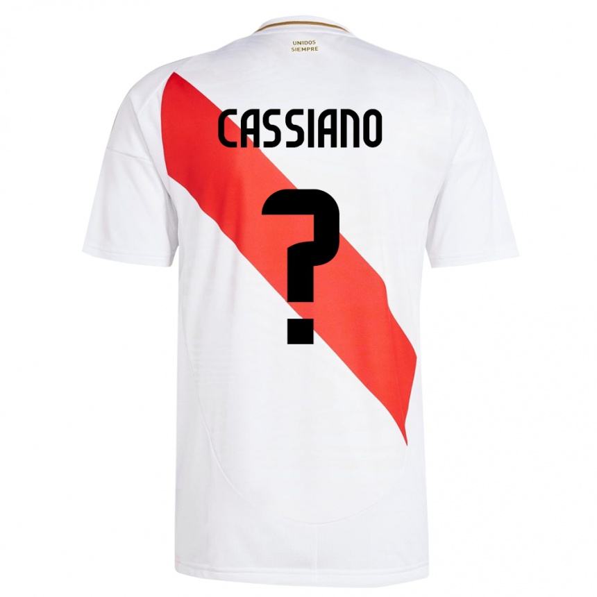 Kids Football Peru Franshesko Cassiano #0 White Home Jersey 24-26 T-Shirt Za