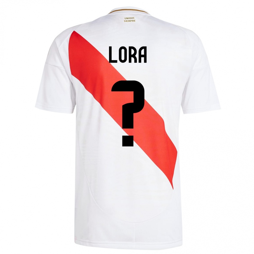 Kids Football Peru Fabrizio Lora #0 White Home Jersey 24-26 T-Shirt Za