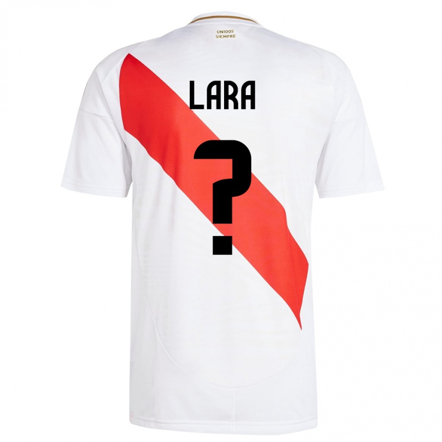 Kids Football Peru Jean Lara #0 White Home Jersey 24-26 T-Shirt Za