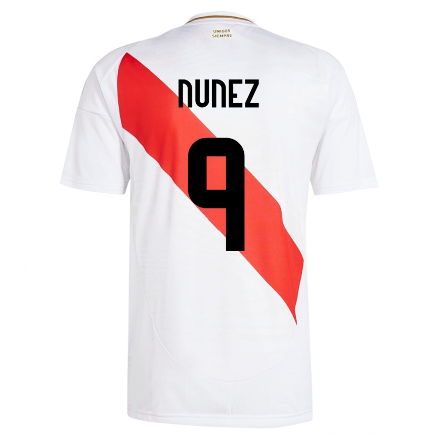 Kids Football Peru Pierina Núñez #9 White Home Jersey 24-26 T-Shirt Za