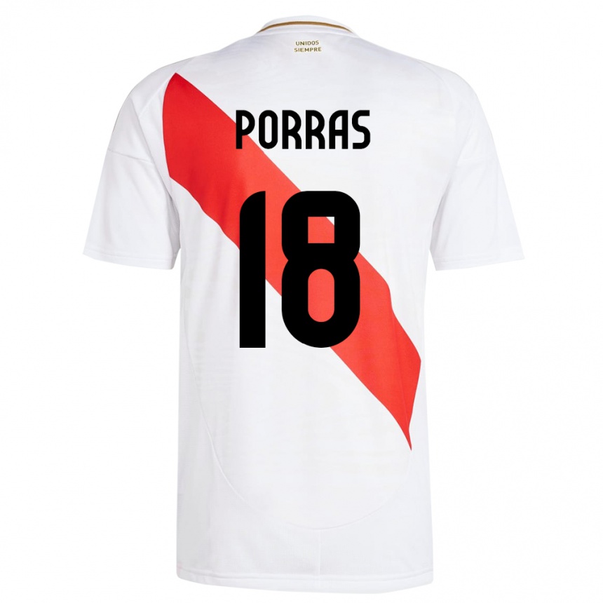 Kids Football Peru Sashenka Porras #18 White Home Jersey 24-26 T-Shirt Za