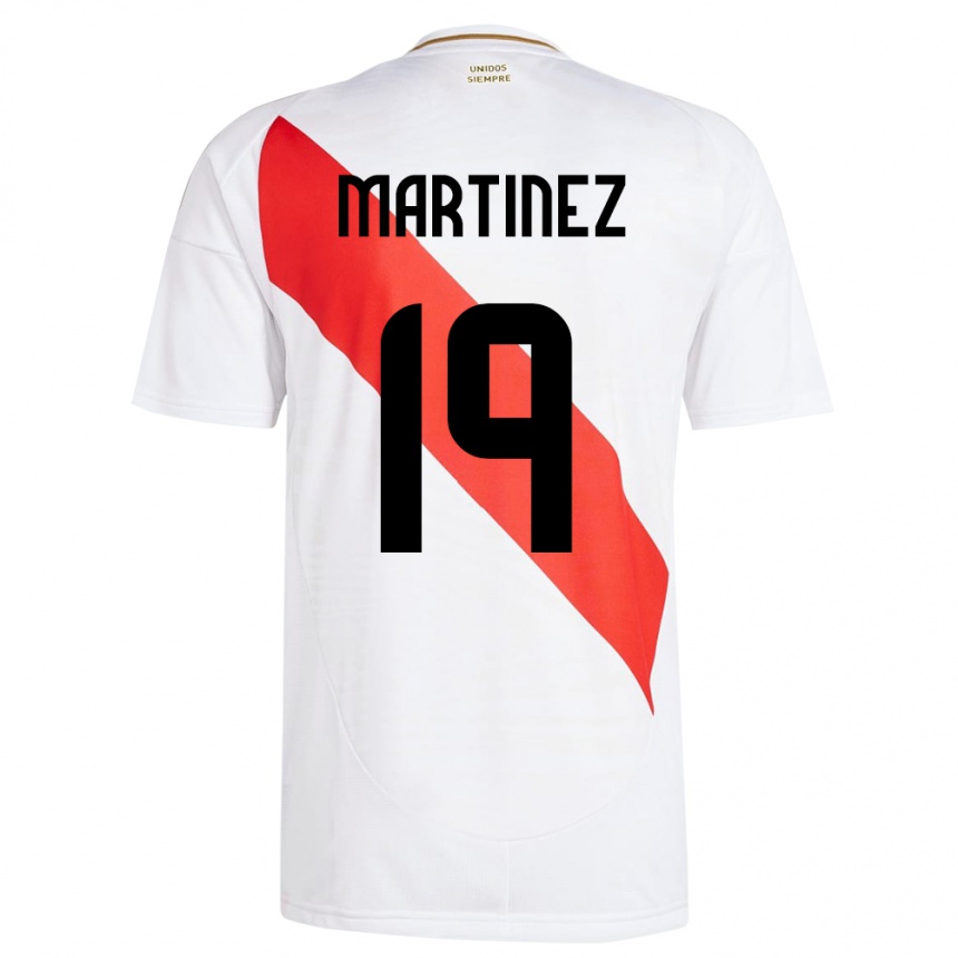 Kids Football Peru Nahomi Martínez #19 White Home Jersey 24-26 T-Shirt Za