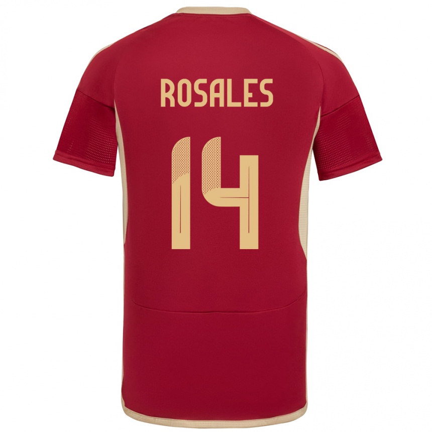 Kids Football Venezuela Roberto Rosales #14 Burgundy Home Jersey 24-26 T-Shirt Za