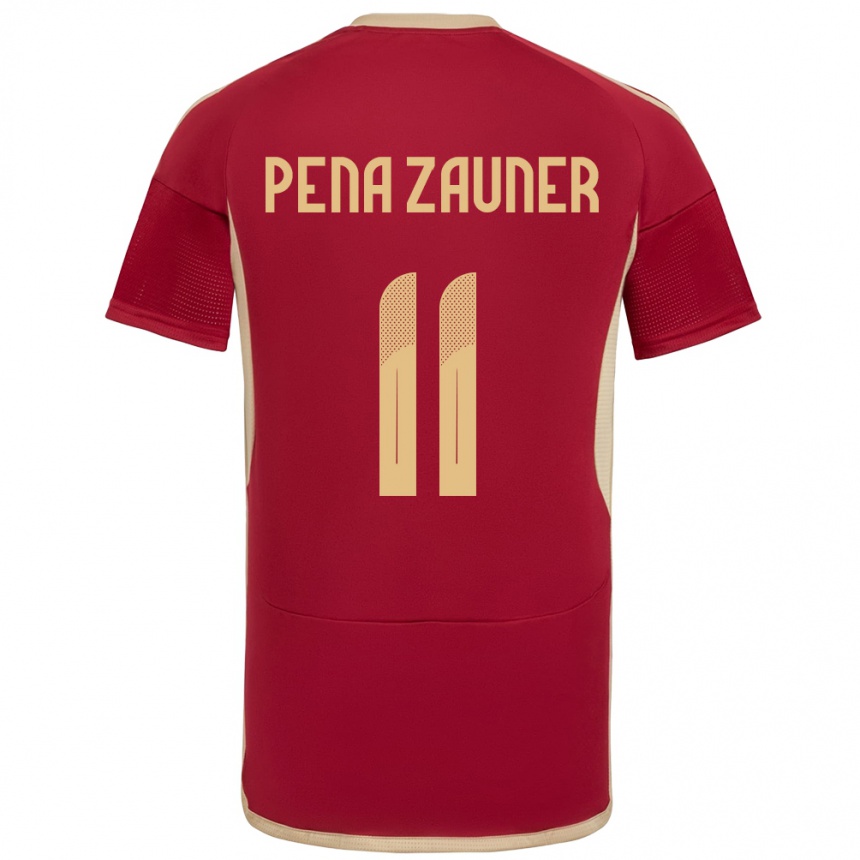 Kids Football Venezuela Enrique Peña Zauner #11 Burgundy Home Jersey 24-26 T-Shirt Za