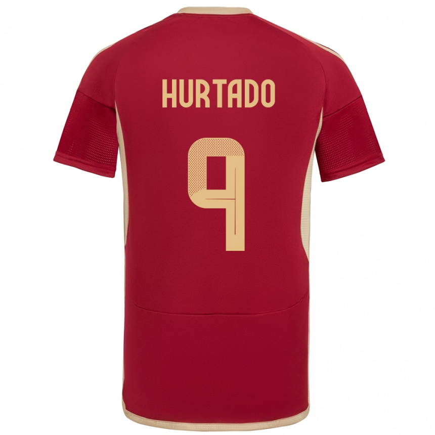 Kids Football Venezuela Jan Hurtado #9 Burgundy Home Jersey 24-26 T-Shirt Za