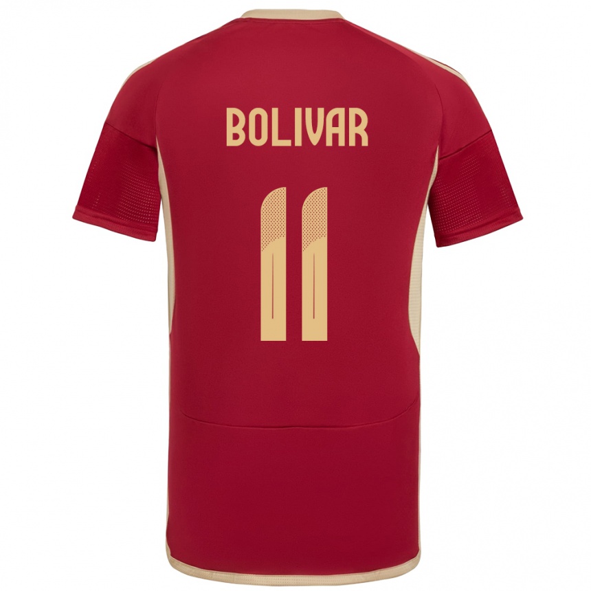 Kids Football Venezuela Jovanny Bolívar #11 Burgundy Home Jersey 24-26 T-Shirt Za