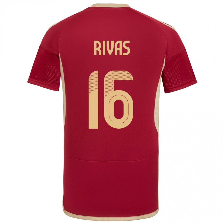 Kids Football Venezuela Renne Rivas #16 Burgundy Home Jersey 24-26 T-Shirt Za