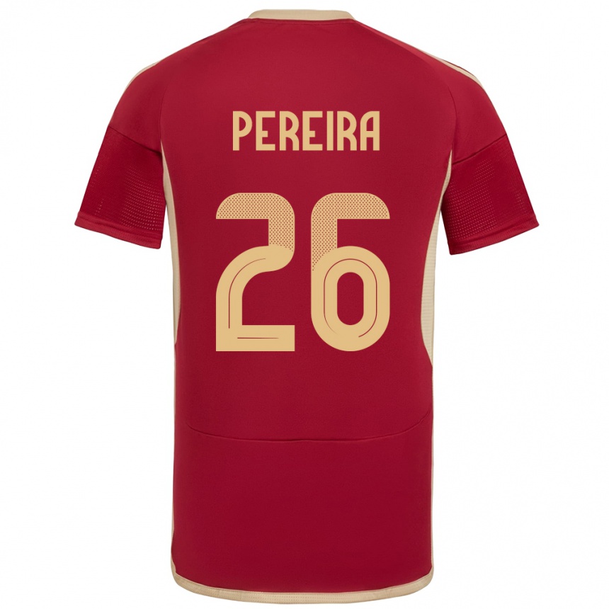 Kids Football Venezuela Daniel Pereira #26 Burgundy Home Jersey 24-26 T-Shirt Za