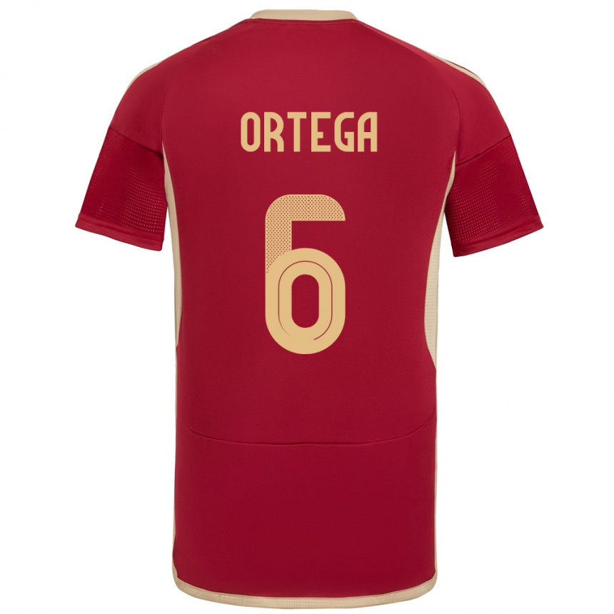 Kids Football Venezuela Bryant Ortega #6 Burgundy Home Jersey 24-26 T-Shirt Za