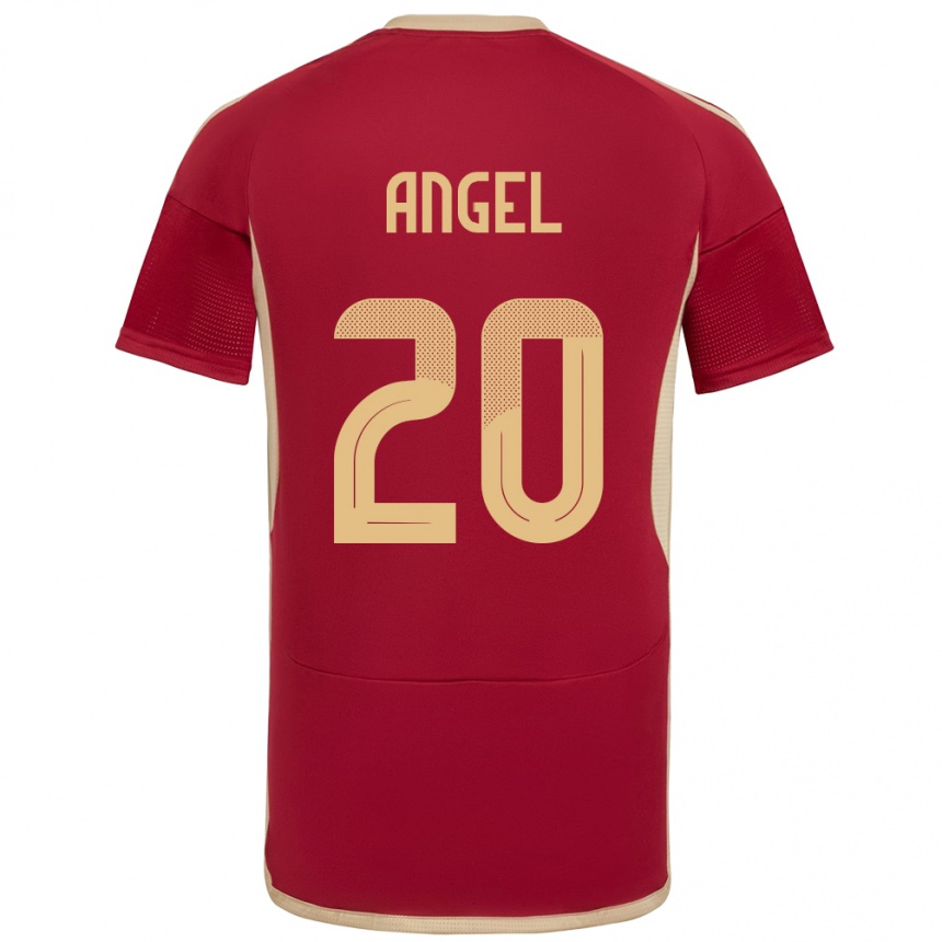 Kids Football Venezuela Wilker Ángel #20 Burgundy Home Jersey 24-26 T-Shirt Za