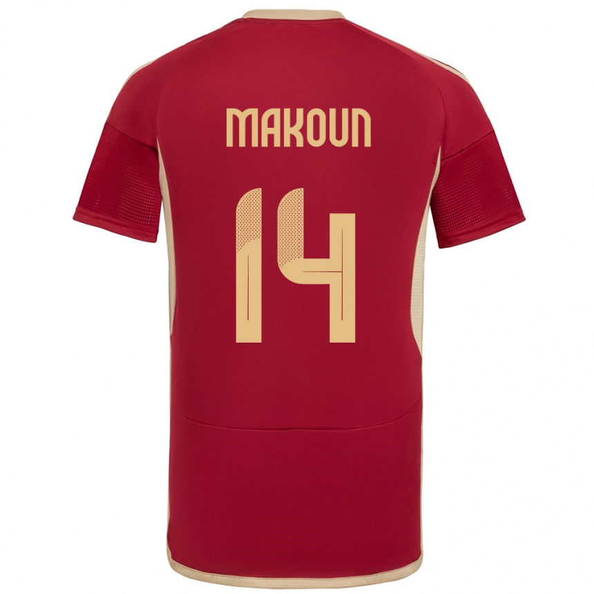 Kids Football Venezuela Christian Makoun #14 Burgundy Home Jersey 24-26 T-Shirt Za