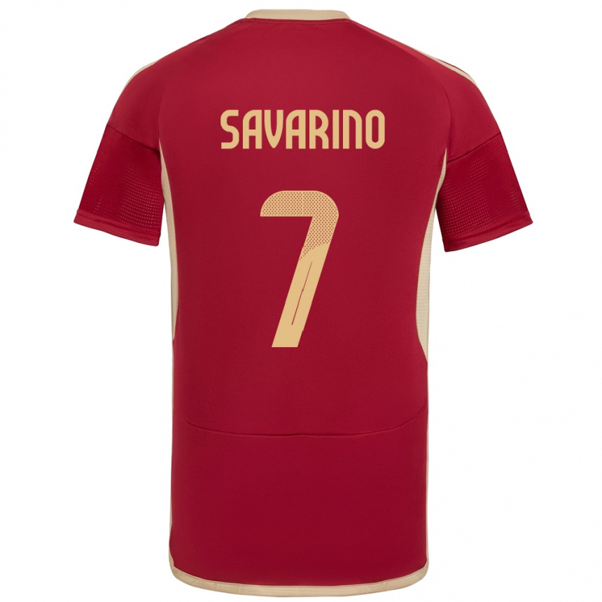 Kids Football Venezuela Jefferson Savarino #7 Burgundy Home Jersey 24-26 T-Shirt Za