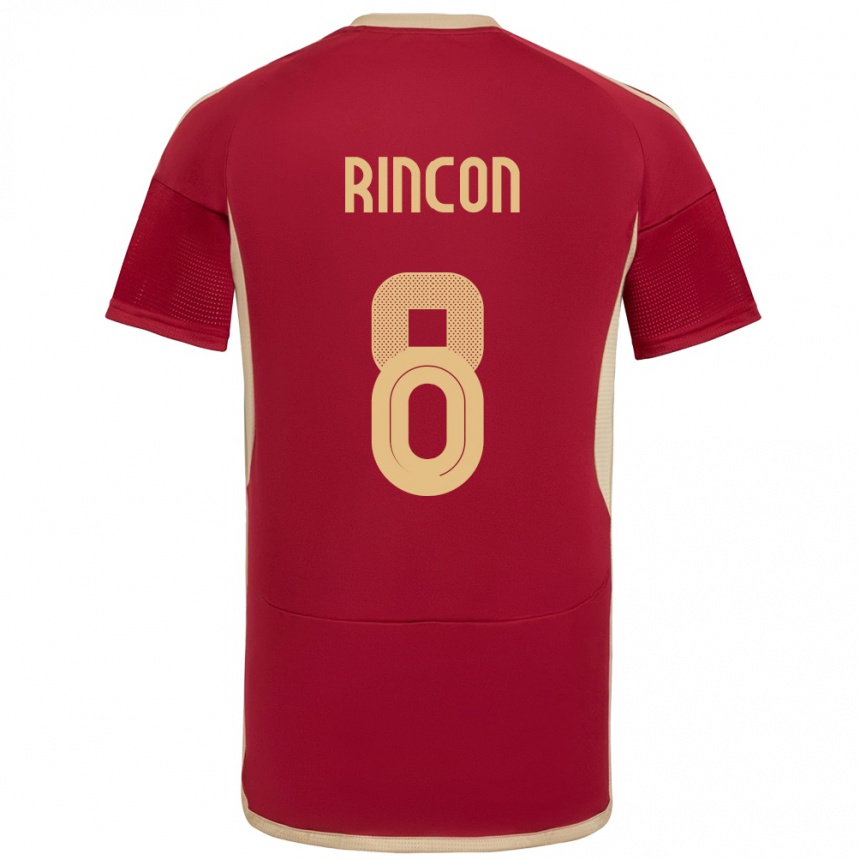 Kids Football Venezuela Tomás Rincón #8 Burgundy Home Jersey 24-26 T-Shirt Za