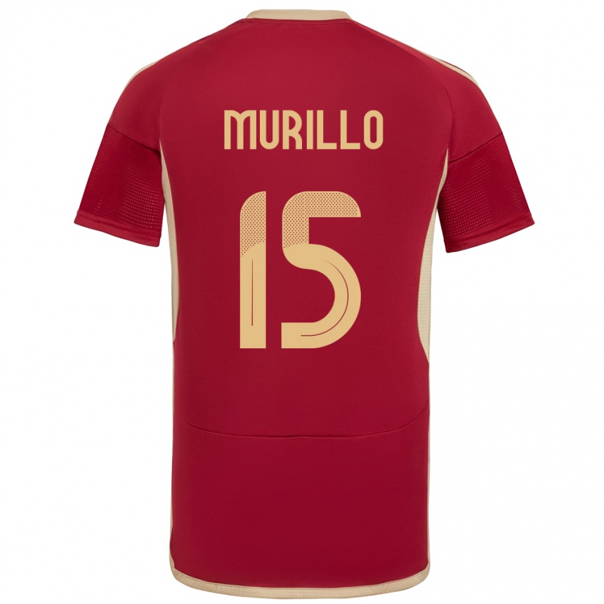 Kids Football Venezuela Jhon Murillo #15 Burgundy Home Jersey 24-26 T-Shirt Za