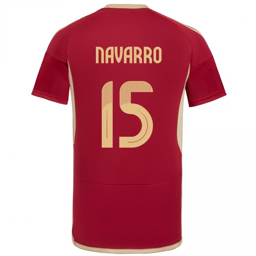 Kids Football Venezuela Miguel Navarro #15 Burgundy Home Jersey 24-26 T-Shirt Za