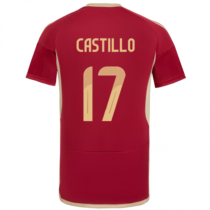 Kids Football Venezuela Edson Castillo #17 Burgundy Home Jersey 24-26 T-Shirt Za