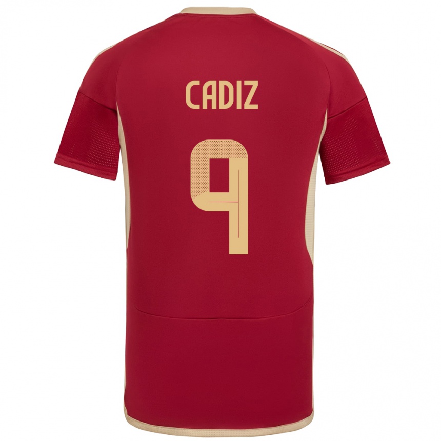 Kids Football Venezuela Jhonder Cádiz #9 Burgundy Home Jersey 24-26 T-Shirt Za