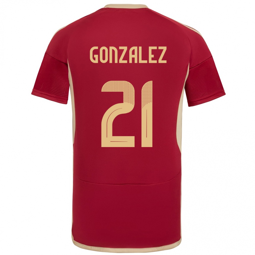 Kids Football Venezuela Alexander González #21 Burgundy Home Jersey 24-26 T-Shirt Za