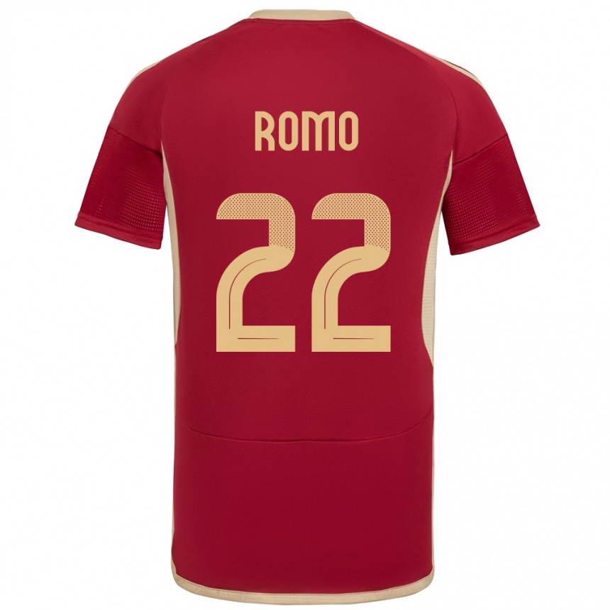 Kids Football Venezuela Rafael Romo #22 Burgundy Home Jersey 24-26 T-Shirt Za