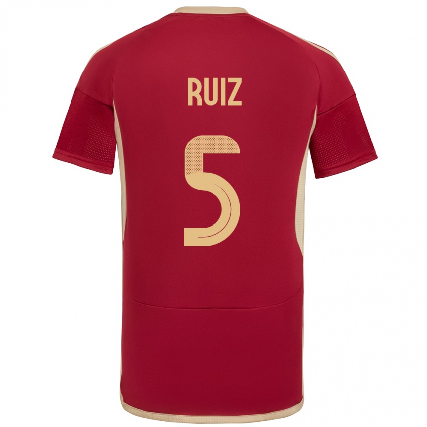 Kids Football Venezuela Emerson Ruíz #5 Burgundy Home Jersey 24-26 T-Shirt Za