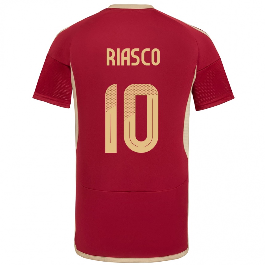 Kids Football Venezuela José Riasco #10 Burgundy Home Jersey 24-26 T-Shirt Za