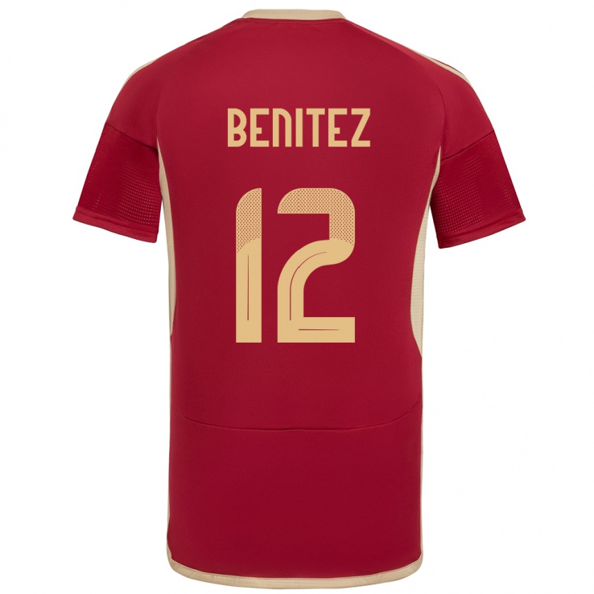 Kids Football Venezuela Frankarlos Benítez #12 Burgundy Home Jersey 24-26 T-Shirt Za