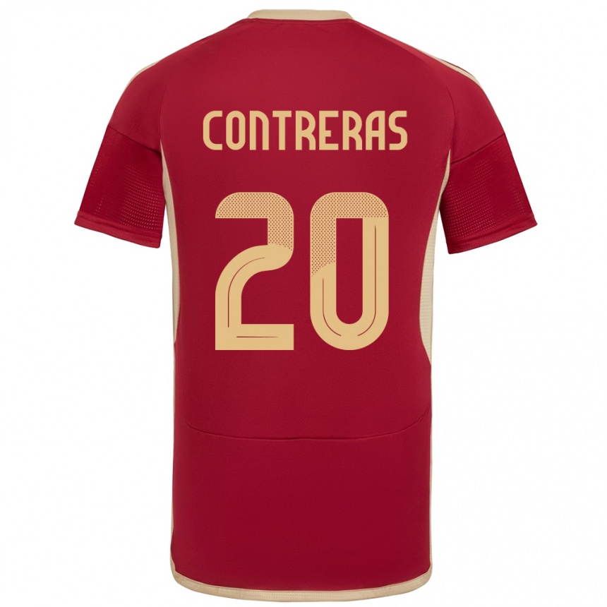 Kids Football Venezuela Anderson Contreras #20 Burgundy Home Jersey 24-26 T-Shirt Za