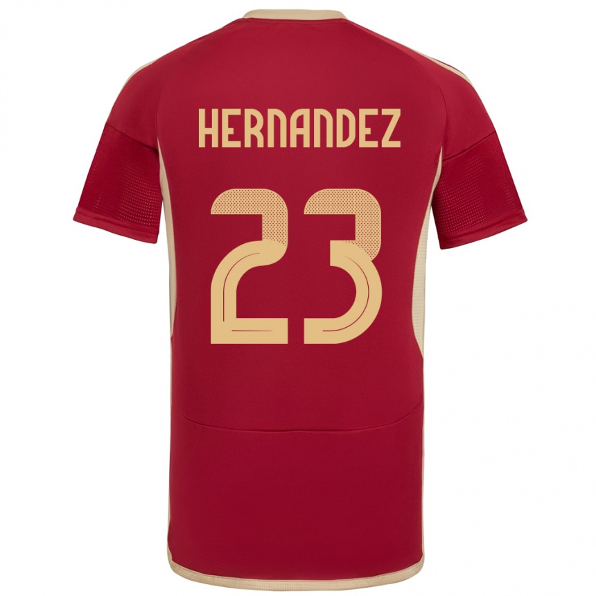 Kids Football Venezuela Luifer Hernández #23 Burgundy Home Jersey 24-26 T-Shirt Za