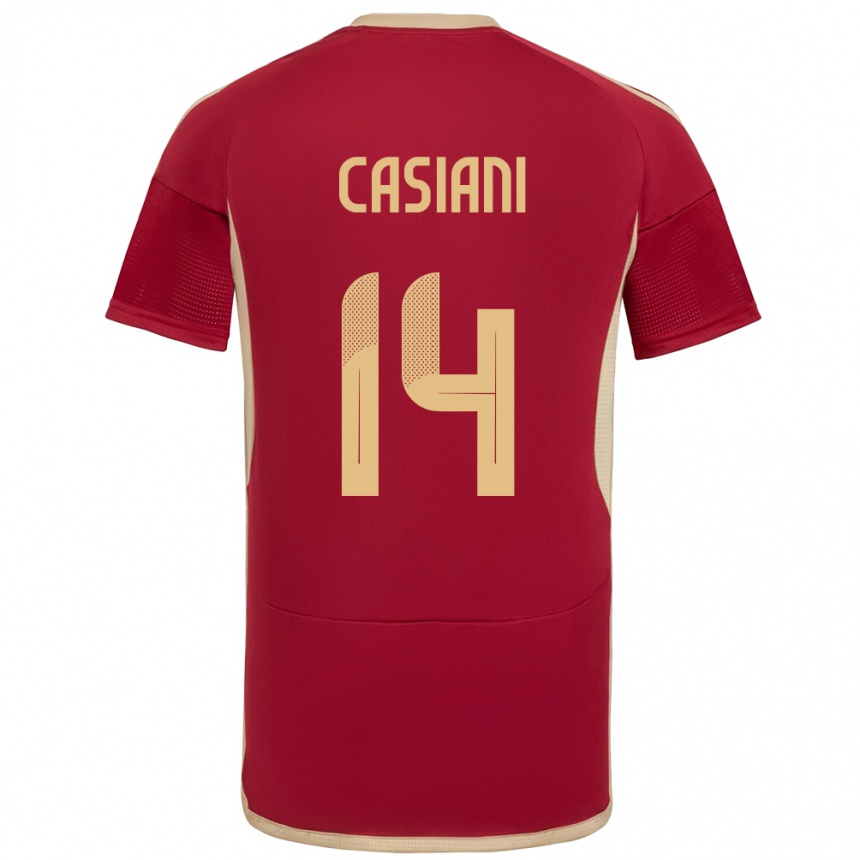 Kids Football Venezuela Luis Casiani #14 Burgundy Home Jersey 24-26 T-Shirt Za