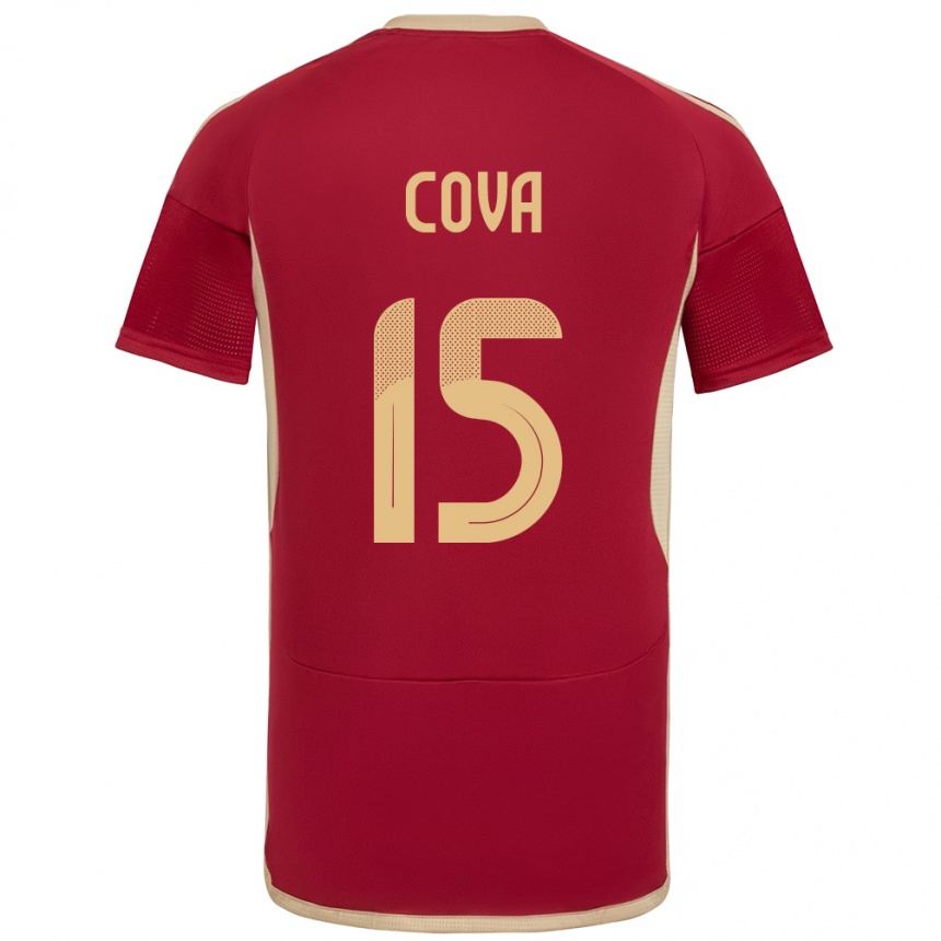 Kids Football Venezuela Adrián Cova #15 Burgundy Home Jersey 24-26 T-Shirt Za