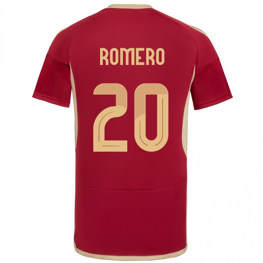 Kids Football Venezuela Andrés Romero #20 Burgundy Home Jersey 24-26 T-Shirt Za