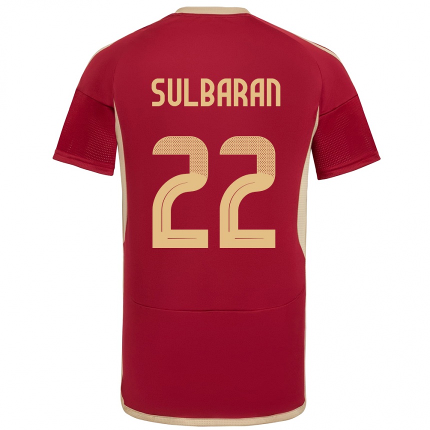 Kids Football Venezuela Manuel Sulbarán #22 Burgundy Home Jersey 24-26 T-Shirt Za