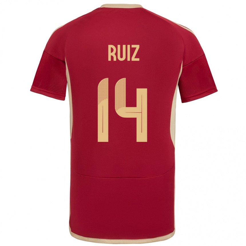 Kids Football Venezuela Maicol Ruiz #14 Burgundy Home Jersey 24-26 T-Shirt Za