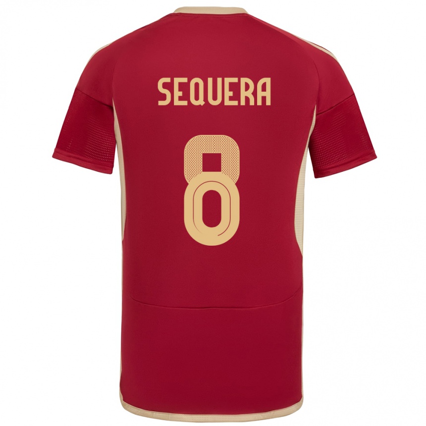 Kids Football Venezuela Giovanny Sequera #8 Burgundy Home Jersey 24-26 T-Shirt Za