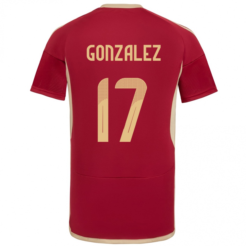 Kids Football Venezuela Mayken González #17 Burgundy Home Jersey 24-26 T-Shirt Za