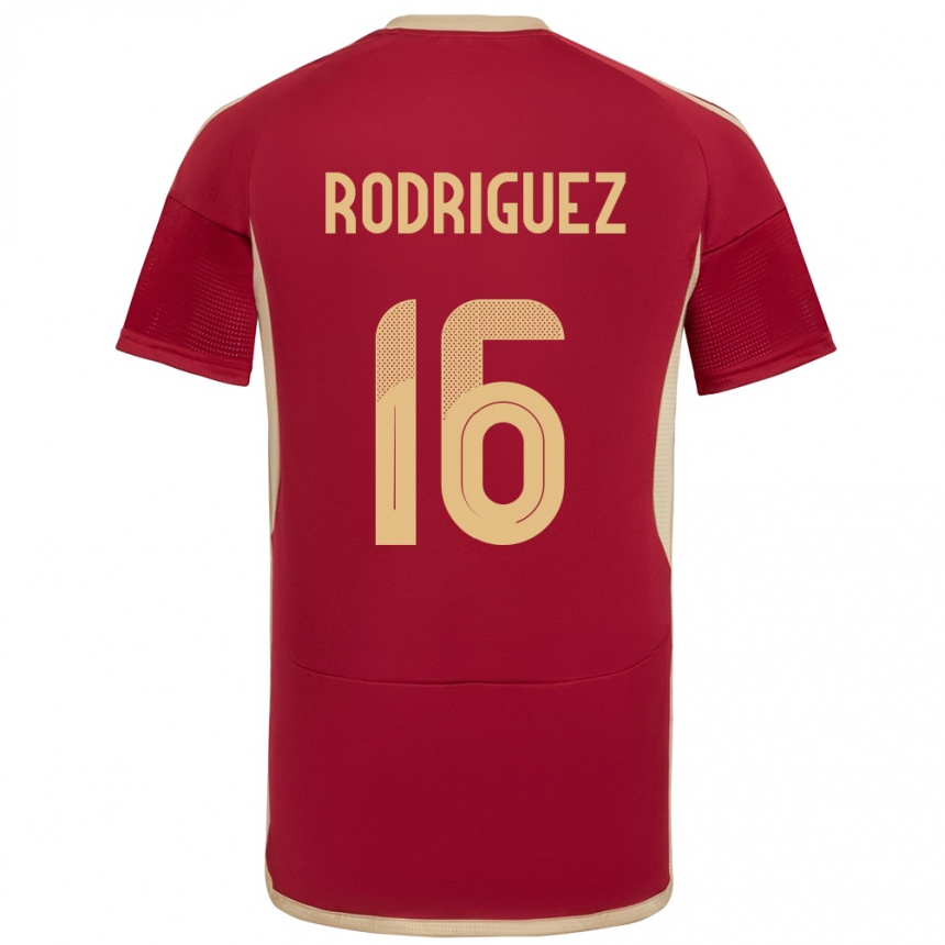 Kids Football Venezuela Arianna Rodríguez #16 Burgundy Home Jersey 24-26 T-Shirt Za