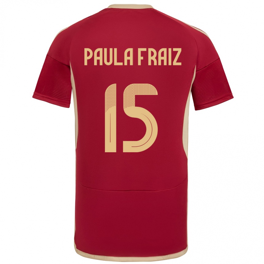 Kids Football Venezuela Ana Paula Fraiz #15 Burgundy Home Jersey 24-26 T-Shirt Za