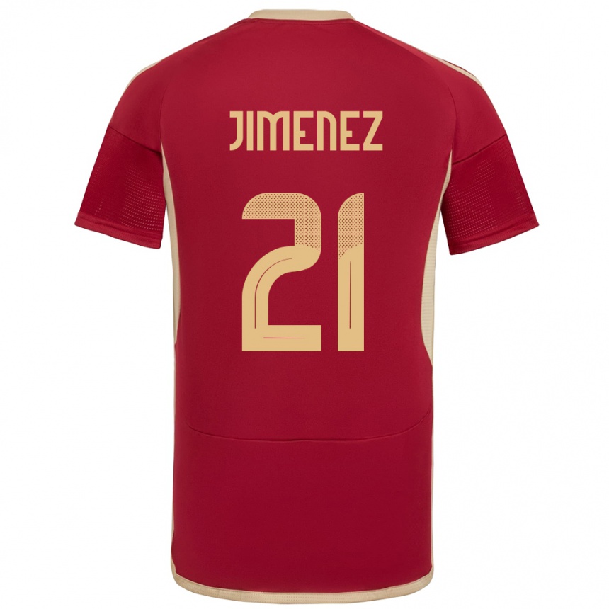 Kids Football Venezuela Marianyela Jiménez #21 Burgundy Home Jersey 24-26 T-Shirt Za