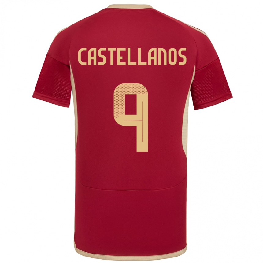 Kids Football Venezuela Deyna Castellanos #9 Burgundy Home Jersey 24-26 T-Shirt Za