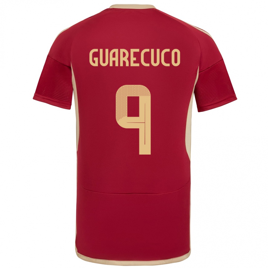 Kids Football Venezuela Joemar Guarecuco #9 Burgundy Home Jersey 24-26 T-Shirt Za