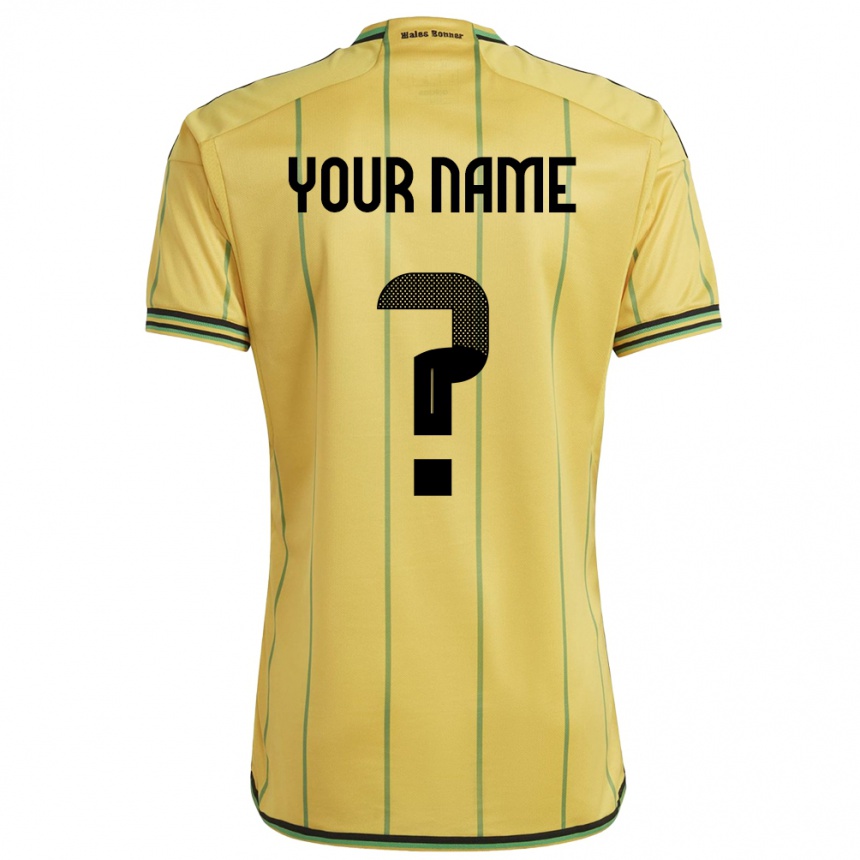 Kids Football Jamaica Your Name #0 Yellow Home Jersey 24-26 T-Shirt Za