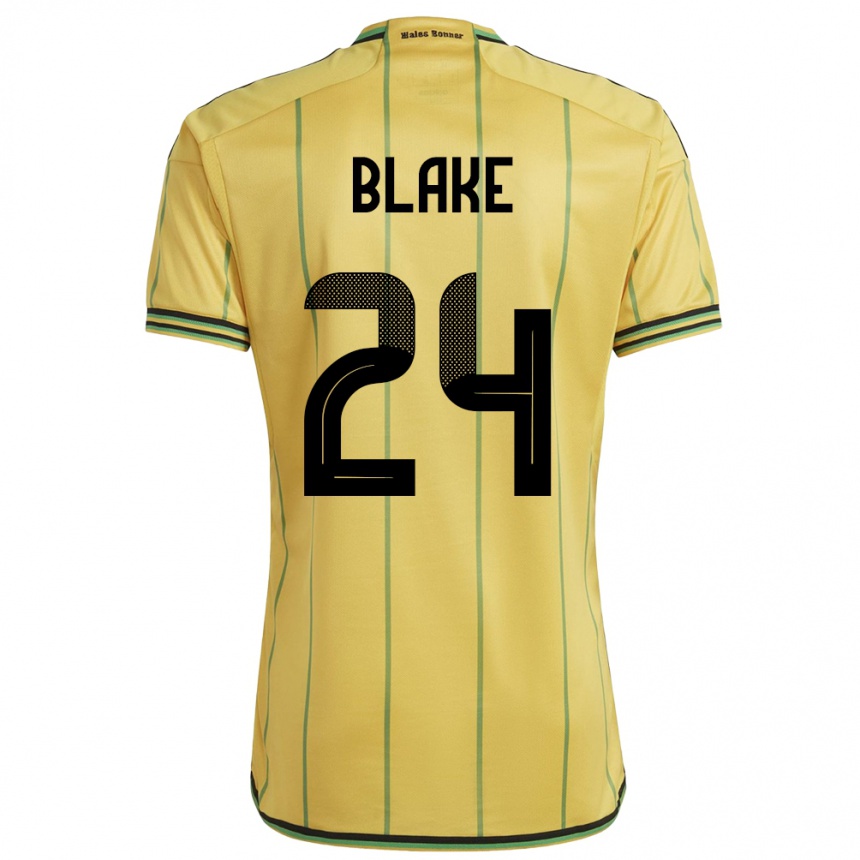 Kids Football Jamaica Andre Blake #24 Yellow Home Jersey 24-26 T-Shirt Za