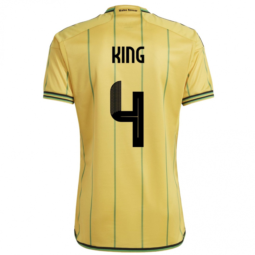 Kids Football Jamaica Richard King #4 Yellow Home Jersey 24-26 T-Shirt Za